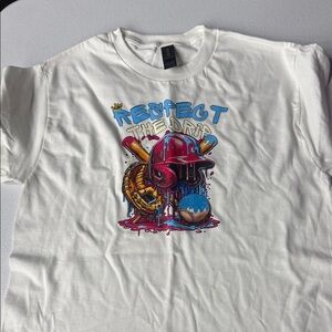 Respect The Drip Graphic Baseball Tee - White